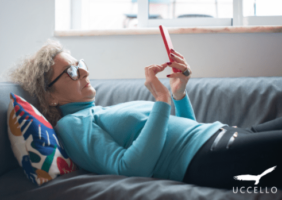 Elderly woman relaxing