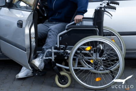 Wheelchair User getting into car